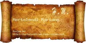 Hertelendi Mariann névjegykártya